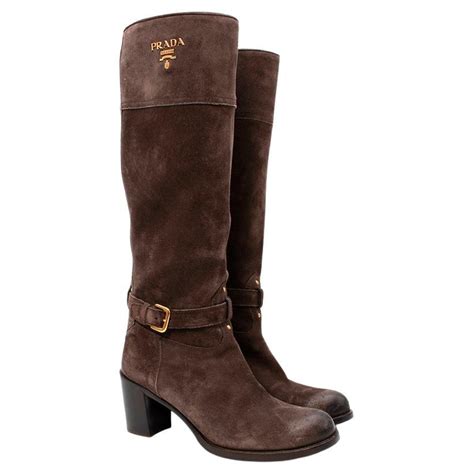 prada brown riding boots|prada suede platform boots.